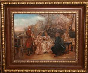 Картины парные «Встреча в саду»нач. XIX в. Европа