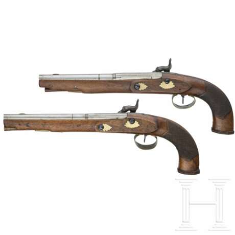 Ein Paar Perkussionspistolen, Frankreich, um 1800 - Foto 3
