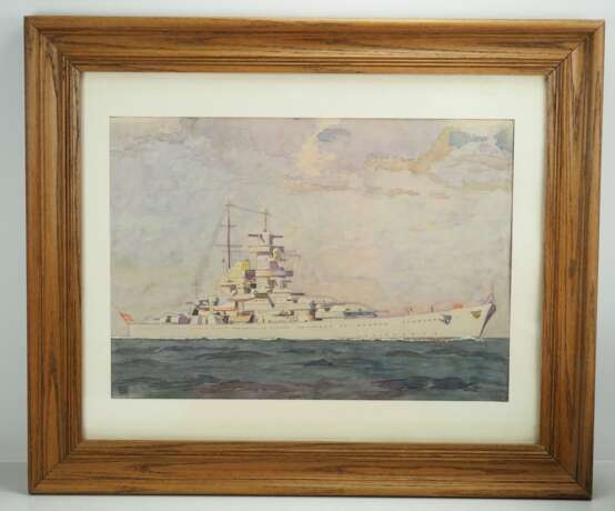 Aquarell des Schlachtschiff Scharnhorst. - Foto 1