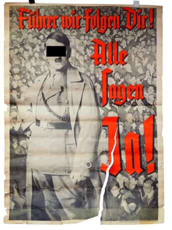 NSDAP: Wahlplakat "Führer wir folgen Dir! Alle sagen JA!" - Foto 1