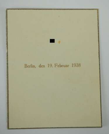 Speisekarte beim Führer und Reichskanzler - Berlin, 19. Februar 1938. - photo 1