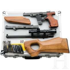 Walther GSP, mit Wechselsystem und Gewehrlauf, im Koffer mit Zubehör