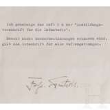 Werner Freiherr von Fritsch - Jahres-Geburtstagsliste sowie Genehmigungsschreiben für eine Ausbildungsvorschrift der Infanterie mit Unterschrift, 1935 - фото 3