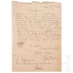 Hans-Joachim Marseille - eigenhändiger Brief an seine Eltern, wohl aus seiner RAD-Dienstzeit in Osterholz, 1938