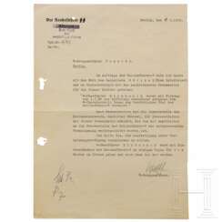 SS-Obergruppenführer Karl Wolff - signierter Brief an SS-GruF. Walter Schmitt, 1939
