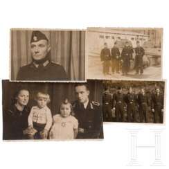 Vier Fotos von SS-/Polizei-Panzermännern