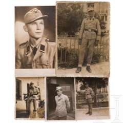 Fünf Fotos von SS-Männern in Tropenbekleidung