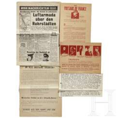 Alliiertes Flugblatt vom 16.2.1945 und "Nachrichten für die Truppe" vom 23.3.1945