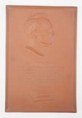 Meissen: a porcelain plaque to Werner von Siemens, 1866-1941.