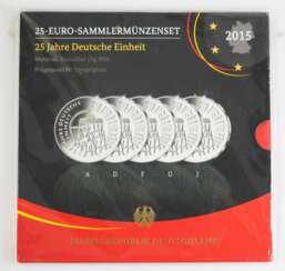 Germany: 25 Euro collector münzenset A,D,F,G,J - 2015.