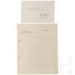 Walther Funk und Wilhelm Brückner - Brief und Karte an Prof. Theo Morell, 1944