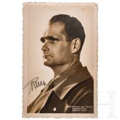 Rudolf Heß - eigenhändig signierte Porträtpostkarte