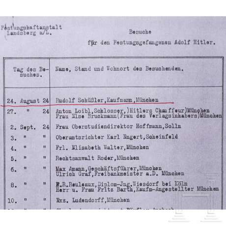 Dankeskarte von 20 Mitgliedern des "Stoßtrupp Hitler" aus Landsberger Haft an Rudolf Schüssler, 1924 - Foto 3