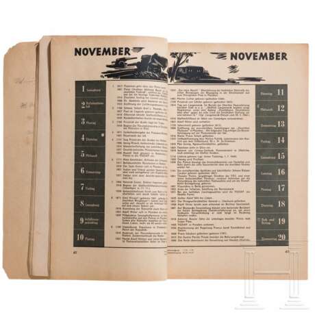 Fünf unterschiedliche Jahreskalender, 1940 - 1943 - photo 4
