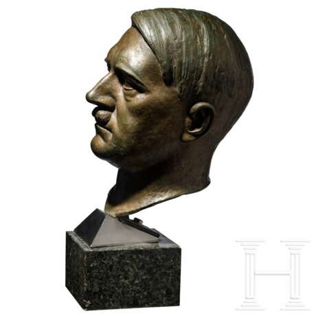 Bronzener Porträtkopf Adolf Hitlers - Foto 3