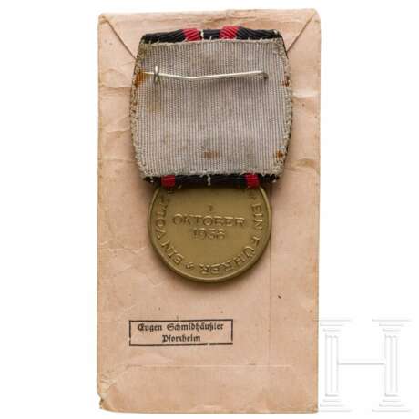 Medaille 1.10.38 mit Spange "Prager Burg" an Einzelschnalle - фото 2