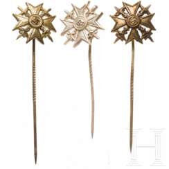 16-mm-Miniatur zum Spanienkreuz in Gold mit Schwertern