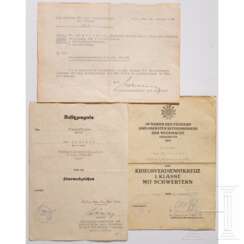 Urkunden eines Feldwebels der Feldgendarmerie-Einsatzkompanie z.b.V. beim B.d.O. Italien
