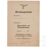 Verleihungsurkunde zum Abzeichen für Flugzeugführer und -beobachter vom 1.7.40 - Foto 1