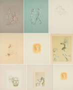 Etching. Leonor Fini. Mixed lot of 9 prints