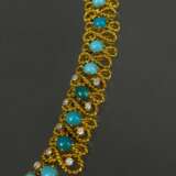 Gold necklace with diamonds and turquoise Gold 21th century - photo 3