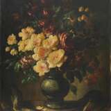 Still life with a bouquet of roses. C.BARDET. The turn of the 19th - 20th centuries. Canvas oil realism At the turn of 19th -20th century - photo 3