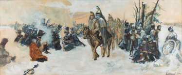 FRANZÖSISCHER MALER Tätig 2. Hälfte 19. Jahrhundert Winterfeldzug der französischen Truppen in Russland