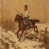 WILHELM VELTEN 1847 St. Petersburg - 1929 München Kavallerist in verschneiter Landschaft - фото 1