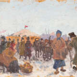 RUSSISCHER MALER Tätig Anfang 20. Jahrhundert Winterlicher Markt - фото 1