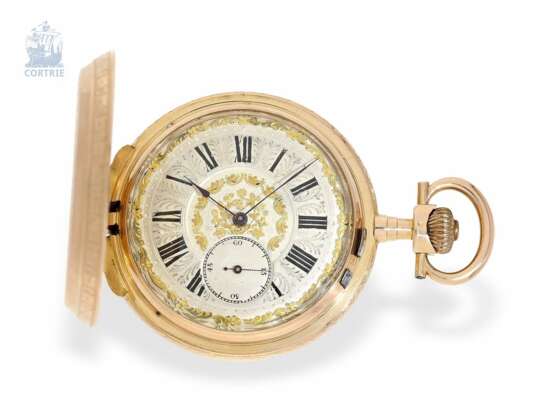 Taschenuhr: schweres Ankerchronometer mit Louis XV-Prunkgehäuse und Originalbox, J. Calame-Robert, um 1880 - Foto 10