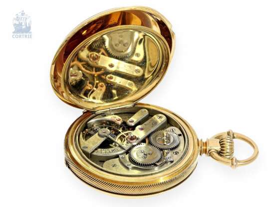 Taschenuhr: hochfeines, schweres Ankerchronometer mit goldenen Laufrädern, Perret & Co. Locle um 1870 - Foto 3
