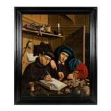 Painting. Tax collectors or Publicans. Follower of Marinus van Reymerswaele. Turn of the 17th18th century. Canvas oil At the turn of 17th-18th century - photo 5