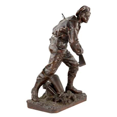 Onisme Aristide Croisy. Figure en bronze d`un brave marin militaire. Bronze realism 20th century - Foto 2