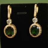 Boucles d&amp;39;oreilles en or avec diamants et tourmalines Gold Other style 21th century - Foto 3
