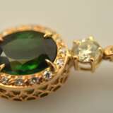 Gold earrings with diamonds and tourmalines Gold Other style 21th century - photo 8