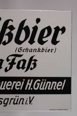 Emailleschild Brauerei Günnel - Foto 3