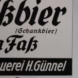 Emailleschild Brauerei Günnel - фото 3