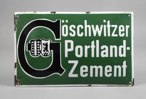 Emailleschild Göschwitzer Portland-Zement - photo 1