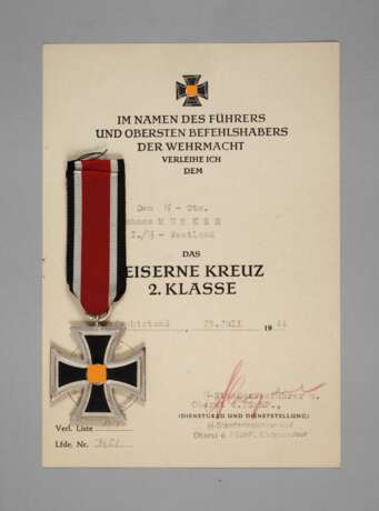 Eisernes Kreuz 2. Klasse mit Urkunde - photo 1