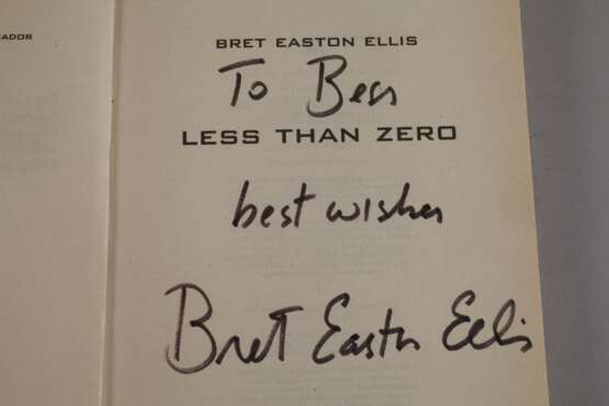 Bret Easton Ellis Autograph - фото 3