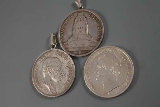 Drei Silbermünzen Sachsen - Foto 2