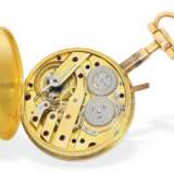 Taschenuhr: feine Gold/Emaille-Taschenuhr mit hochwertigem Orientperlenbesatz, ca. 1790/1890 - Foto 3