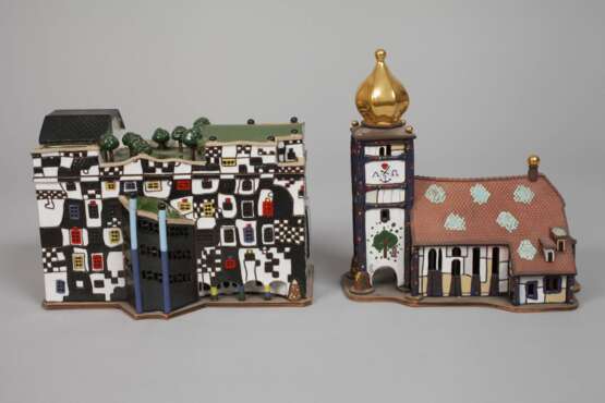 Zwei Architekturmodelle Friedensreich Hundertwasser - Foto 2