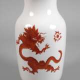 Meissen große Balustervase "Roter Mingdrache" - Foto 1