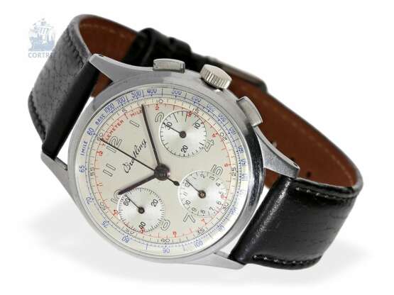 Armbanduhr: hoch attraktiver, früher Breitling Edelstahl-Chronograph mit besonders schönem Zifferblatt, Referenz 787, ca. 1950 - photo 1