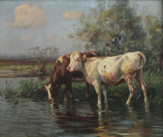 Johann Daniel Holz, Kühe am Wasser - photo 1
