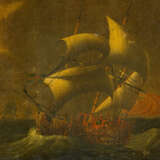 Willem Van De Velde the younger (1633-1707) -Attributed ships in choppy sea oil on canvas framed - Foto 3