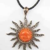 Gold pendant with diamonds and cut coral Gold Other style At the turn of 19th -20th century - photo 1