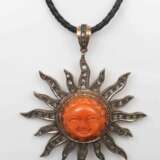 Gold pendant with diamonds and cut coral Gold Other style At the turn of 19th -20th century - photo 3