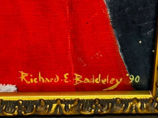 Oil Painting Prince Of Wales Red Coat Richard E Baddeley Oil on Daler canvas board traditional Réalisme Portrait Royaume-Uni 1990 - photo 3